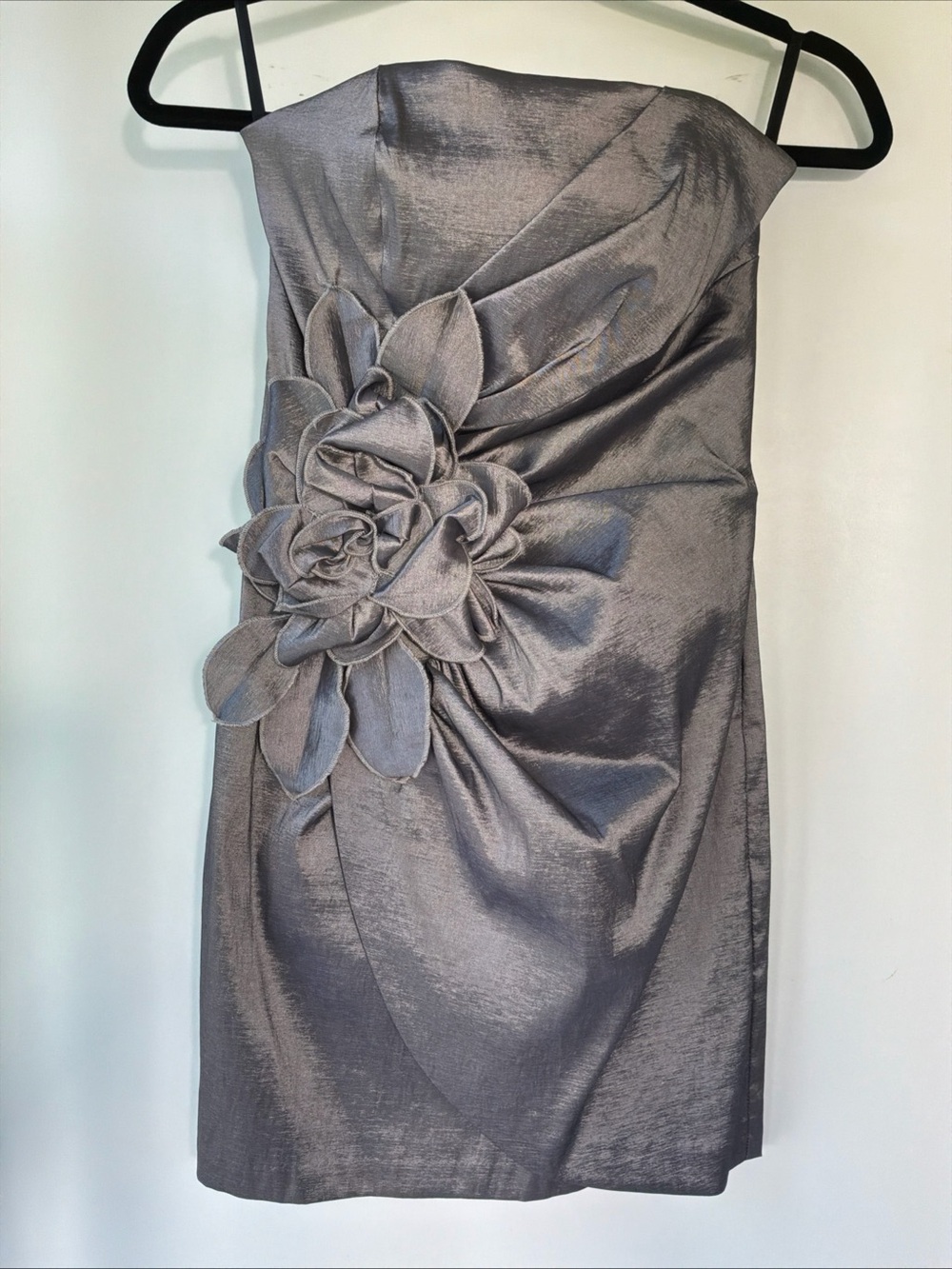 Jessica McClintock Strapless Semi Formal Dress W/Flower Wedding/Party Size 6